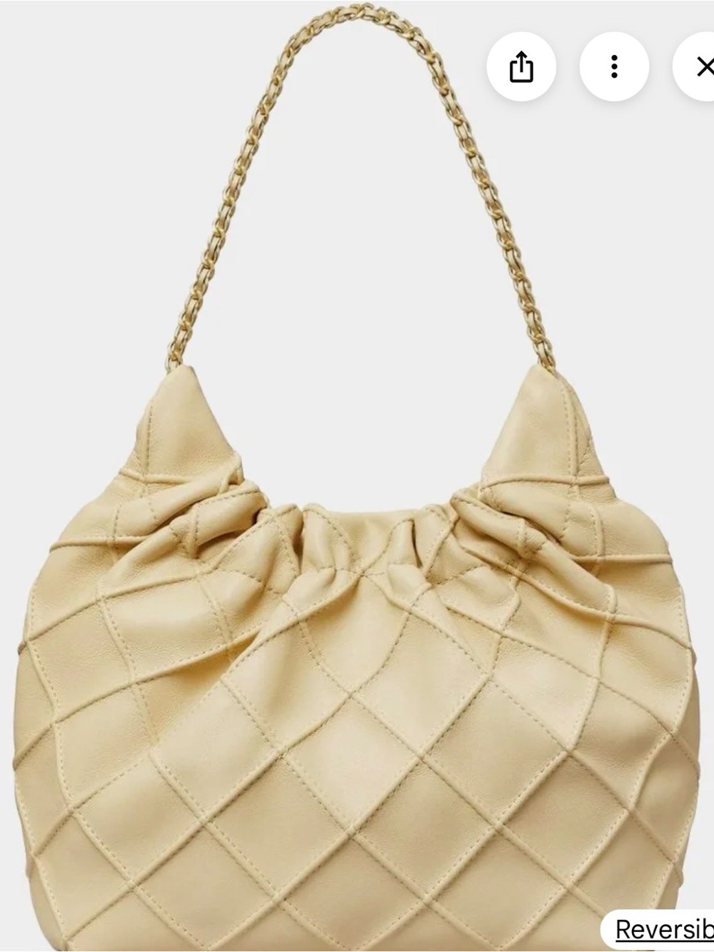 Designer-Inspired Cream Quilted Shoulder Bag with Chain Strap